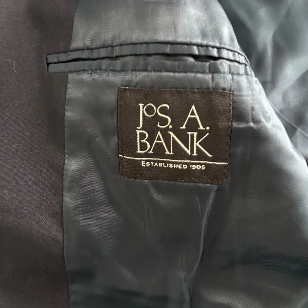 JoS A. Banks Mens 46L‎ Navy Wool Blazer Sport Jacket Gold Buttons Classic Fit